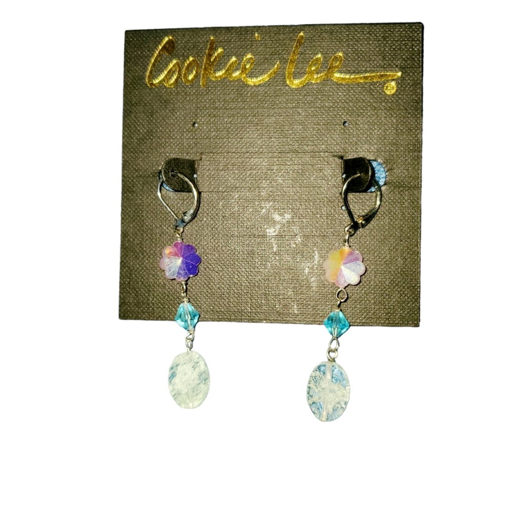 Cookie Lee Crystal and Hand Blown Glass Earrings